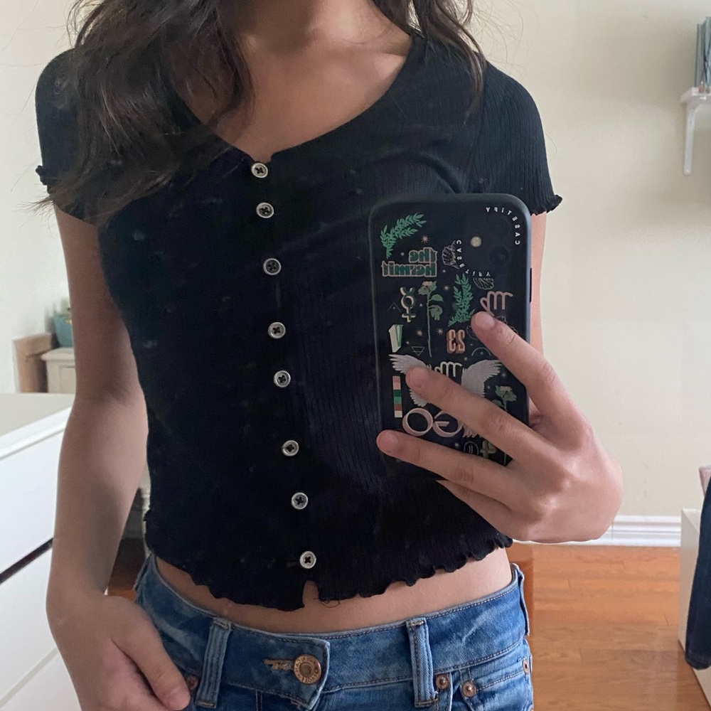 Harlow lettuce hem short sleeve top